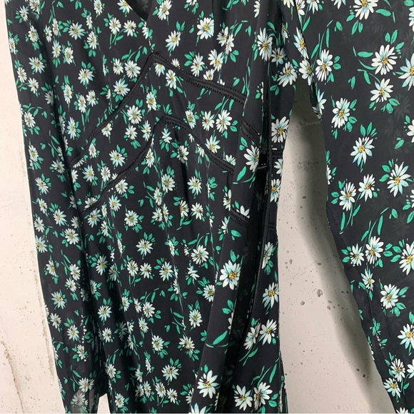 Intermix Long Midi Silk Deep VNeck Floral Dress Size 6 - Picture 10 of 15